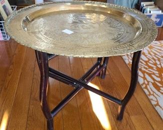 Round Asian Copper Top Table