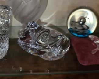 Daum (France) Art Glass Crystal Frog Figurine