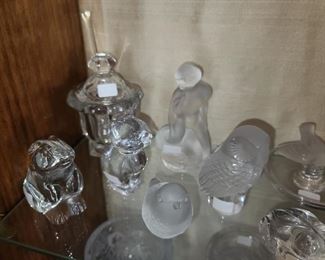 Assorted Lalique & Baccarat Figurines