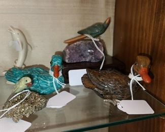BEAUTIFUL Hardstone Duck Figurines