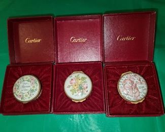 Cartier Enamel On Copper Trinket/Pill Boxes