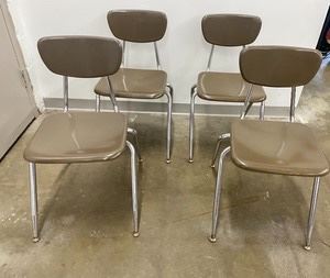 Mid Century/ Industrial Chrome Virco Chairs (4)