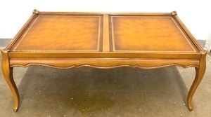 Vintage leather top coffee table 