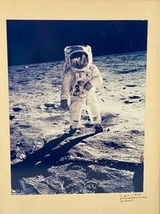 Framed Photograph- Neil Armstrong on the moon 