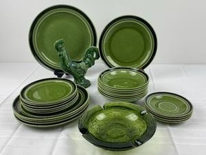 Fuji Stone vintage pottery dish set 