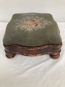 Antique embroidered stool