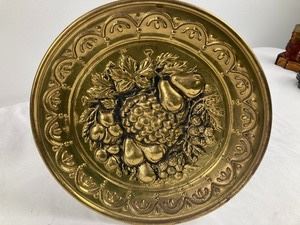Vintage Brass Decorative Plates / Wall Decor