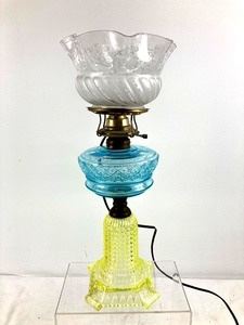 Tri Color Glass Antique Lamp