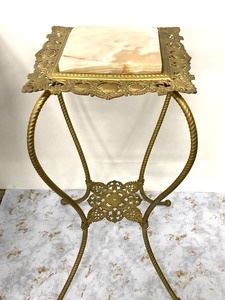 Vintage Guilded Accent Table w/ Marble Top