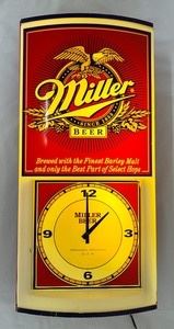 Vintage Lighted Miller Beer Clock 1996