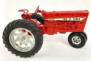 Vintage Tru Scale Red Metal Tractor