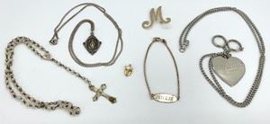 Iconic 60's Costume Jewelry including a sterling silver pendant of Virgin Mary