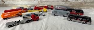Vintage Die Cast/ Plastic Semi trucks and tour buses