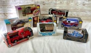 8 Vintage Die Cast Replica cars & trucks in original boxes