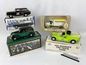 3 collectible die cast vehicle coin baks 