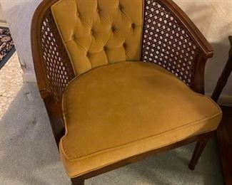Vintage Montgomery Ward Cane Barrel Chair
Great condition! 
25” across x 25” deep x 17” tall to seat, 28” tall to back
Must be able to move and load yourself.