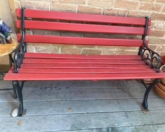 Cast Iron & Wood Bench
Good condition.
4’ long x 18” deep x 15” tall to seat, 27” tall to back.
Must be able to move and load yourself.