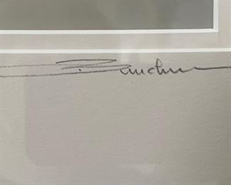 Signed Framed Asian Boat Photo	Frame: 23x18x1.5in	HxWxD
