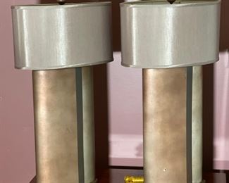 2pc Kinder-Harris Contemporary Lamps PAIR	32x16x10in	HxWxD
