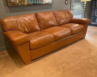 Prescott Leather 3 Seat Sofa Guanaco Aztec Brown/Tan Color Retails For $3600	94x37x21	
