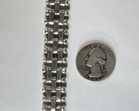 Mexico Sterling Silver Modernist Gate Link Bracelet  	7.25in Long x 14mm W	
