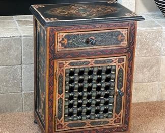 Hand painted Accent Cabinet	24x18x13in	HxWxD
