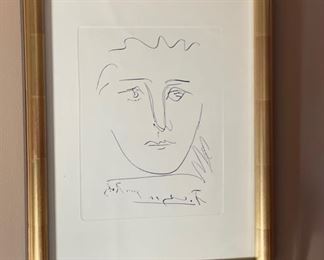 Pablo Picasso L'Age De Soleil (Pour Roby) Etching	Frame: 15.5x12.5x2in	HxWxD
