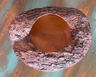 Signed Artist Made Tree Bark Bowl	5x6x6in	HxWxD
