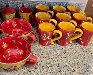 30pc Rommel Nueva for Saparna Le Fleur Rouge Dish Ware Set	Large plate 11 in	
