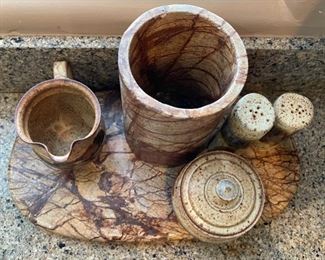 Crate & Barrel 6pc Stoneware Kitchen set		

