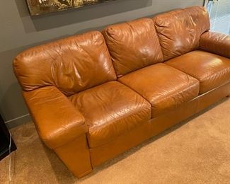 Prescott Leather 3 Seat Sofa Guanaco Aztec Brown/Tan Color Retails For $3600	94x37x21	
