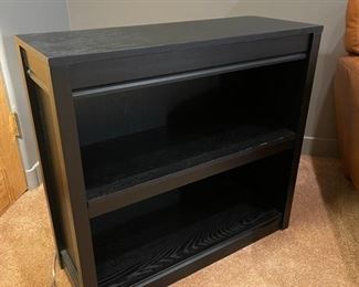 Crate & Barrel Black Wood Book Shelf 2 tier	32x12x30	
