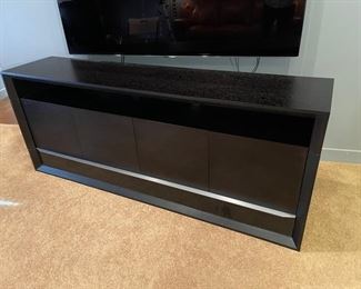 Contemporary Black AV Console cabinet	68.75x17.75 deep 32 in tall	
