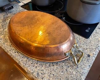 Ruffoni Hammered Copper 03314 Au Gratin Casserole Baking Dish Italy 14.5"	14.5 x 10	
