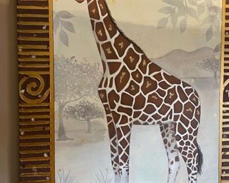 Hand painted Giraffe decor painting	68x48	
