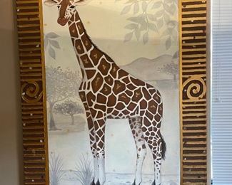 Hand painted Giraffe decor painting	68x48	
