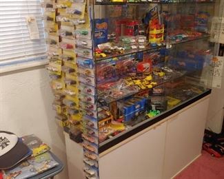 cars hanging on a case