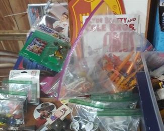 Toys and pins - check out that Route 66 sign peaking through the toys.