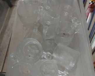 "Flintstones, meet the Flintstones. It's a yabba dabba doo time." Okay, hard to see, but Flintstone cups.