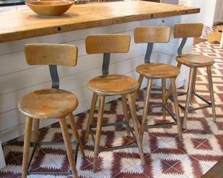 Vtg Dutch Stools Bar Chairs
35" H X 15" D X 14" W (Seat to the floor 22")