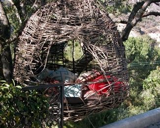 Landscape Artist Brook Bannister Huge Bird's Nest Sculpture    ** Tree Hanging Pool Side Cozy Couch ***