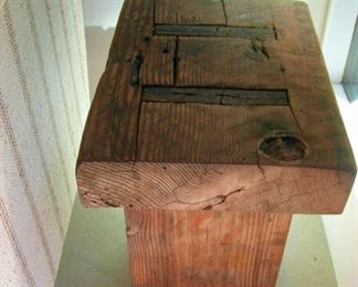 Custom made wood end table