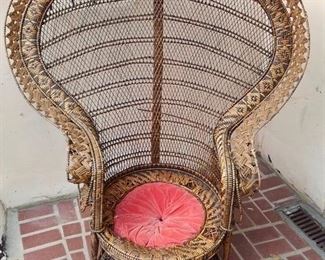 Beautiful Vintage Wicker Peacock Chair 