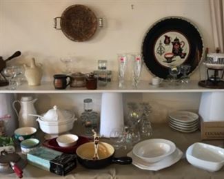 Fondue sets, plates, glasses