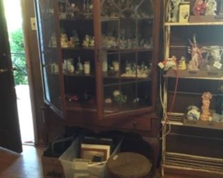 Lovely glass front cabinet - full of collectibles