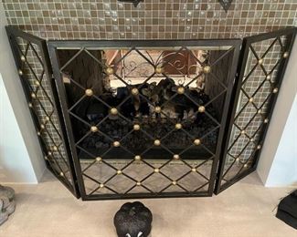 Horchow Button Fireplace Screen 
