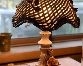 Genuine Capodimonte’s art porcelain lamps, set of 2.