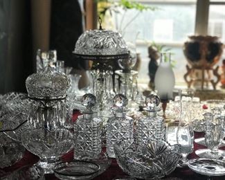 Crystal lamps and dining ware