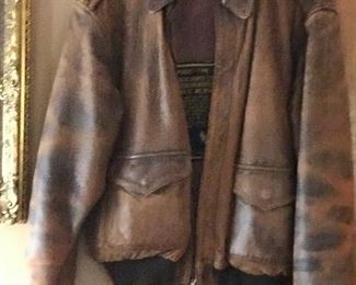 Leather bomber
