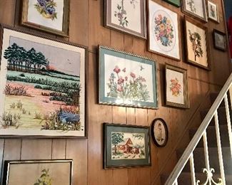 Collection of crewelwork